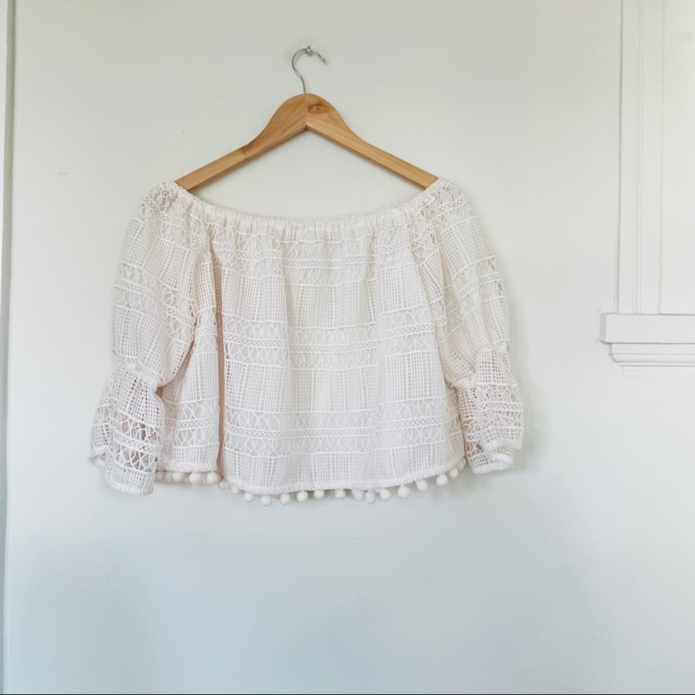 Tularosa Alexa Off Shoulder Top in Luster Ivory White - Picture 5 of 9